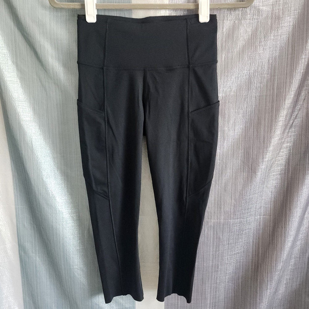 Lululemon Capri Fast & Free High Rise Black Athletic Leggings Size 4 Gym Yoga